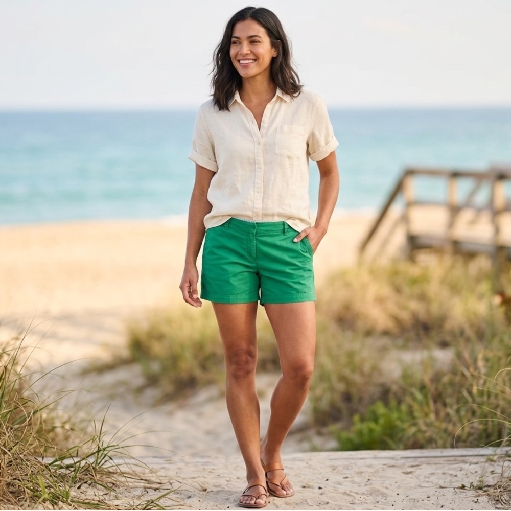 J. Crew Chino Broken-In Shorts in Emerald Green - Size 12